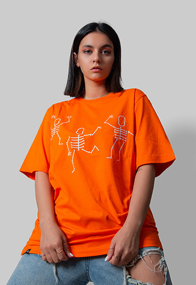 تی-شرت-زنانه-یونیسکس-لانگ-نارنجی